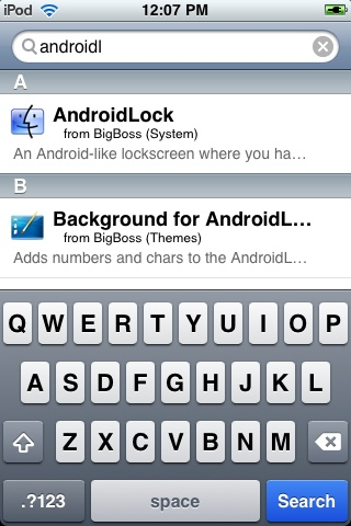  the Android Lock screen on your iPod touch/iPhone. See my screenshots.