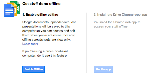 Offline Access Google Drive