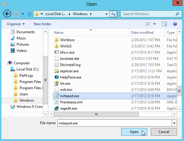 Windows 8 Context Menu File Select